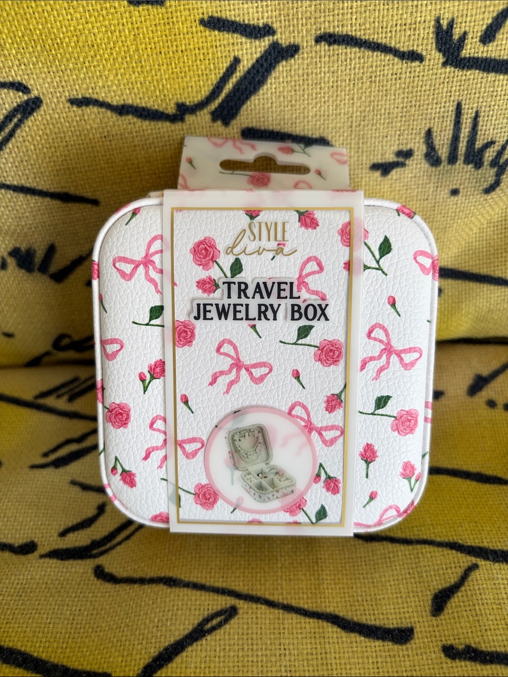 Rose White & Pink Floral Travel Jewelry Box